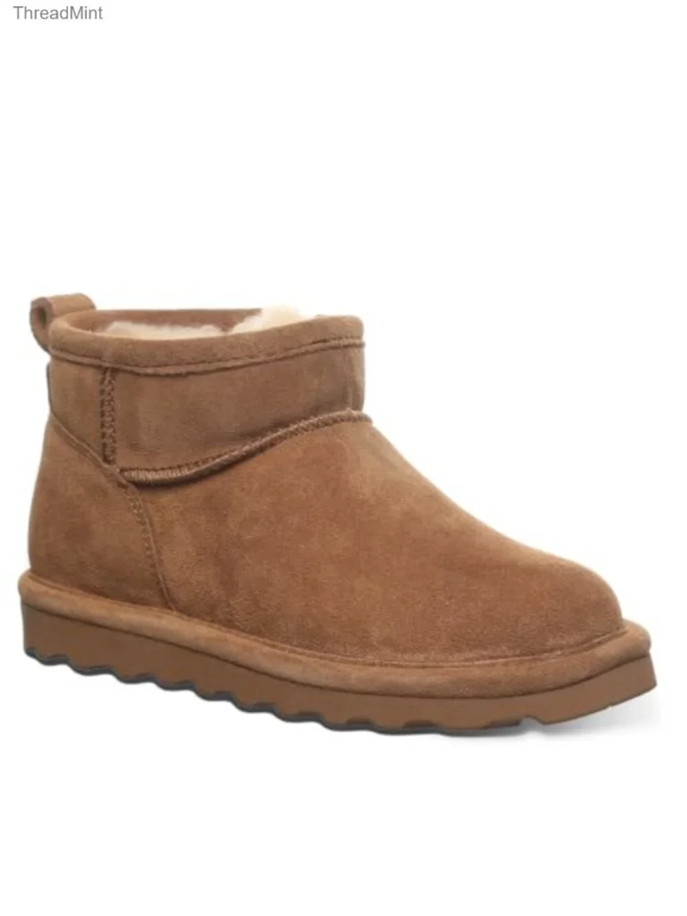 Youth Suede Ankle Boots Warm Wool Blend Lining Pull-On
